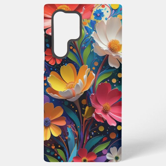 フローラル SAMSUNG GALAXYケース (裏面)