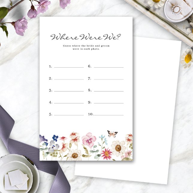 フローラル Where Were We ブライダルゲーム (Floral Where Were We Bridal Game by Painted Paperie
)