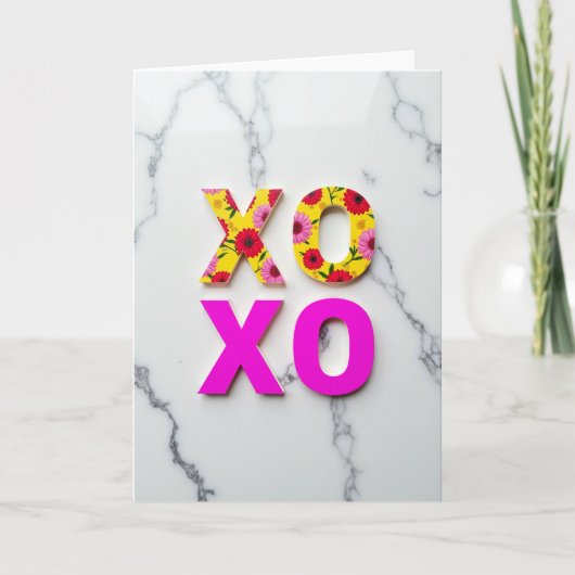 フローラル Xoxo モダンラブカード カード (正面)