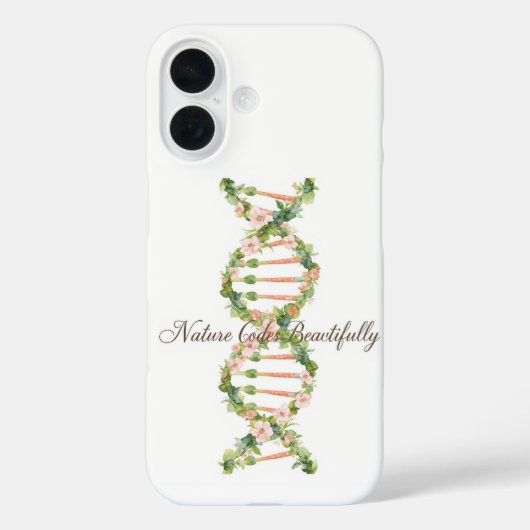 フローラルDNAヘリックスウォーターカラーアート Case-Mate iPhoneケース (裏面)