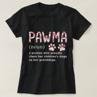 フローラルPawmaドッグおばあちゃんアート Tシャツ
