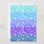 フローラレインボーストライプブルー誕生日 招待状 (裏面)