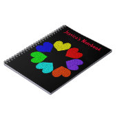 フローラレインボーラブハートカスタマイズ可能ノートブック ノートブック (左側)