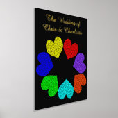 フローラレインボーラブハートカスタムウェディング 箔ポスター (レイダウン)