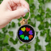 フローラレインボーラブハートキーチェーン キーホルダー (手)