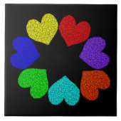 フローラレインボーラブハートタイル タイル (正面)