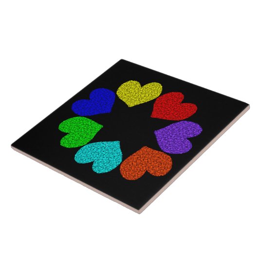 フローラレインボーラブハートタイル タイル (側面)