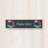 フローラレインボーラブハート パーソナライズされた サインプレート (正面)