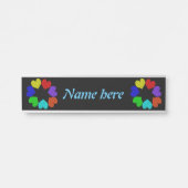 フローラレインボーラブハート パーソナライズされた サインプレート (正面)