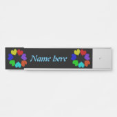 フローラレインボーラブハート パーソナライズされた サインプレート (正面)