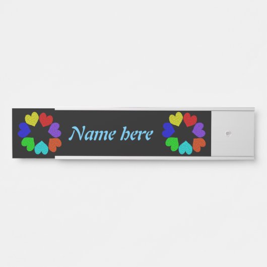 フローラレインボーラブハート パーソナライズされた サインプレート (正面)