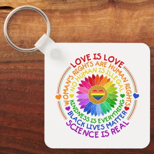 フローラレインボー政治と社会的立場 キーホルダー (正面)