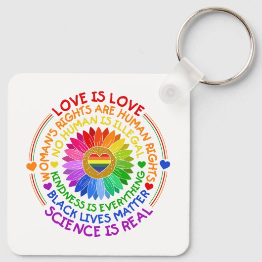 フローラレインボー政治と社会的立場 キーホルダー (裏面)