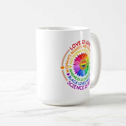 フローラレインボー政治と社会的立場 コーヒーマグカップ (正面右)