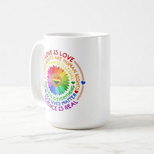 フローラレインボー政治と社会的立場 コーヒーマグカップ (正面左)