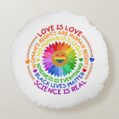 フローラレインボー政治と社会的立場 ラウンドクッション (裏面)