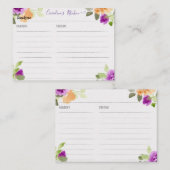 フローラレシピカードブライダルシャワー エンクロージャーカード (正面/裏面)