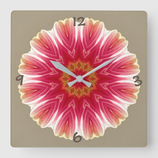 フローラレス筋 スクエア壁時計 (正面)