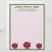 フローラレタパーソナライズされたーヘッド文房具 レターヘッド (正面/裏面)