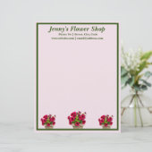 フローラレタパーソナライズされたーヘッド文房具 レターヘッド (スタンド正面)