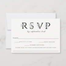 フローラレターウェディングRSVPアレルギーノート