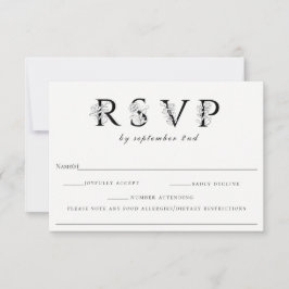 フローラレターウェディングRSVPアレルギーノート 出欠カード