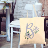 フローラレターダスティブルーブパーソナライズされたライド トートバッグ