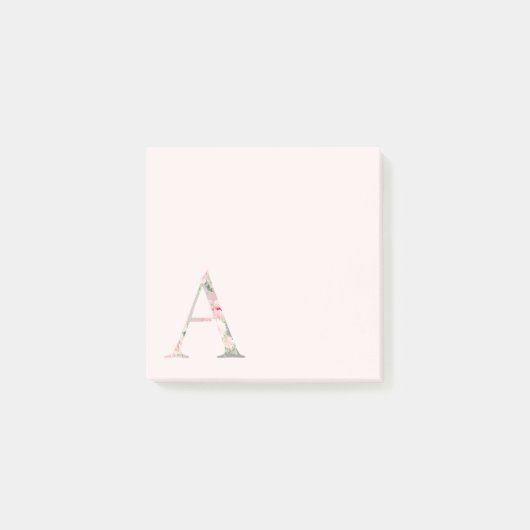 フローラレター「A」モノグラムPost-Itノート ポストイット (正面)