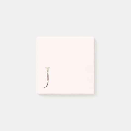 フローラレター「J」モノグラムのノート ポストイット (正面)