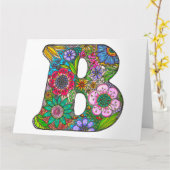 フローラレターBグリーティングカード – オリジナルアート カード (黄色い花)