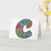 フローラレターCカード – オリジナルのアートワークから カード (黄色い花)