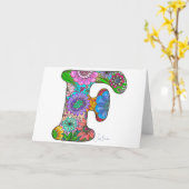 フローラレターFグリーティングカード – 内空白の部 カード (黄色い花)