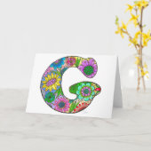 フローラレターGグリーティングカード – 内空白の部 カード (黄色い花)