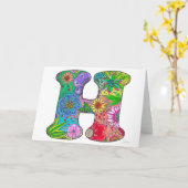 フローラレターHグリーティングカード – 内空白の部 カード (黄色い花)