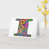 フローラレターIグリーティングカード – 内空白の部 カード (黄色い花)