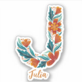 フローラレターJカスタムカットビニール シール (正面)