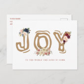 フローラレターJoy Christmas Greetingホリデーカード シーズンポストカード (正面/裏面)