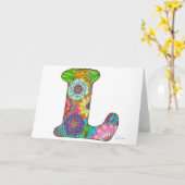 フローラレターLグリーティングカード – 内空白の部 カード (黄色い花)