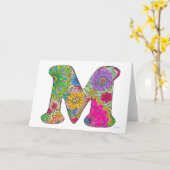 フローラレターMグリーティングカード – 内空白の部 カード (黄色い花)