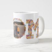 フローラレターMOM母の日フォトマグカップ ジャンボコーヒーマグカップ (正面右)