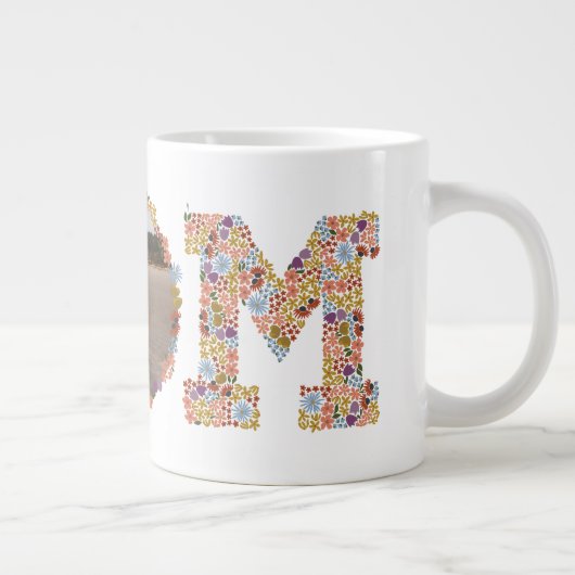 フローラレターMOM母の日フォトマグカップ ジャンボコーヒーマグカップ (右)