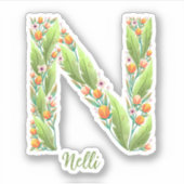 フローラレターNカスタム型ビニール製シール シール (正面)