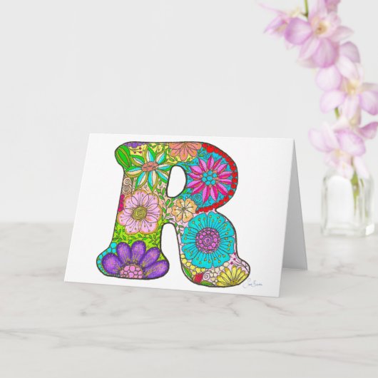 フローラレターRグリーティングカード – 内空白の部 カード (蘭)