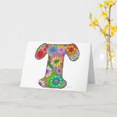 フローラレターTグリーティングカード – 内空白の部 カード (黄色い花)