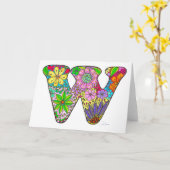 フローラレターWグリーティングカード – 内空白の部 カード (黄色い花)