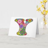 フローラレターYグリーティングカード – 内空白の部 カード (黄色い花)