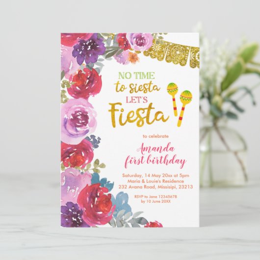 フローラレッツフィエスタファースト誕生日招待状 招待状 (スタンド正面)