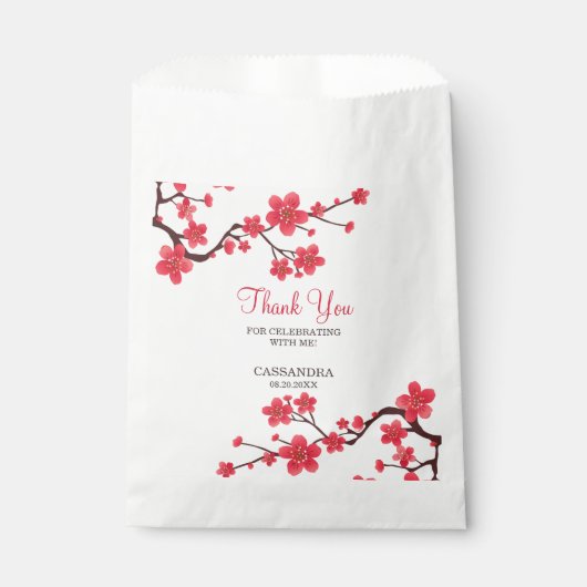 フローラレッドさくらんぼブロッサム桜ありがとう フェイバーバッグ (正面)
