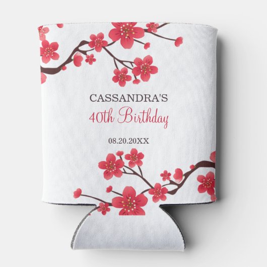 フローラレッドさくらんぼブロッサム桜誕生日 缶クーラー (裏面)