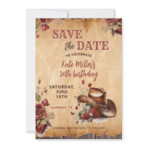 フローラレッドウェスタン女性のカーボーイハット誕生日